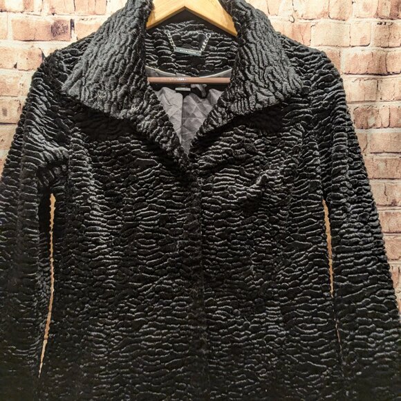 WHBM Black Textured Long Coat Size XS - Picture 4 of 14